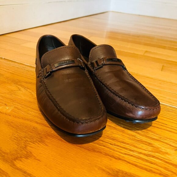 TOD'S Brown Leather Loafers Men's Size 7.5 - Picture 3 of 16
